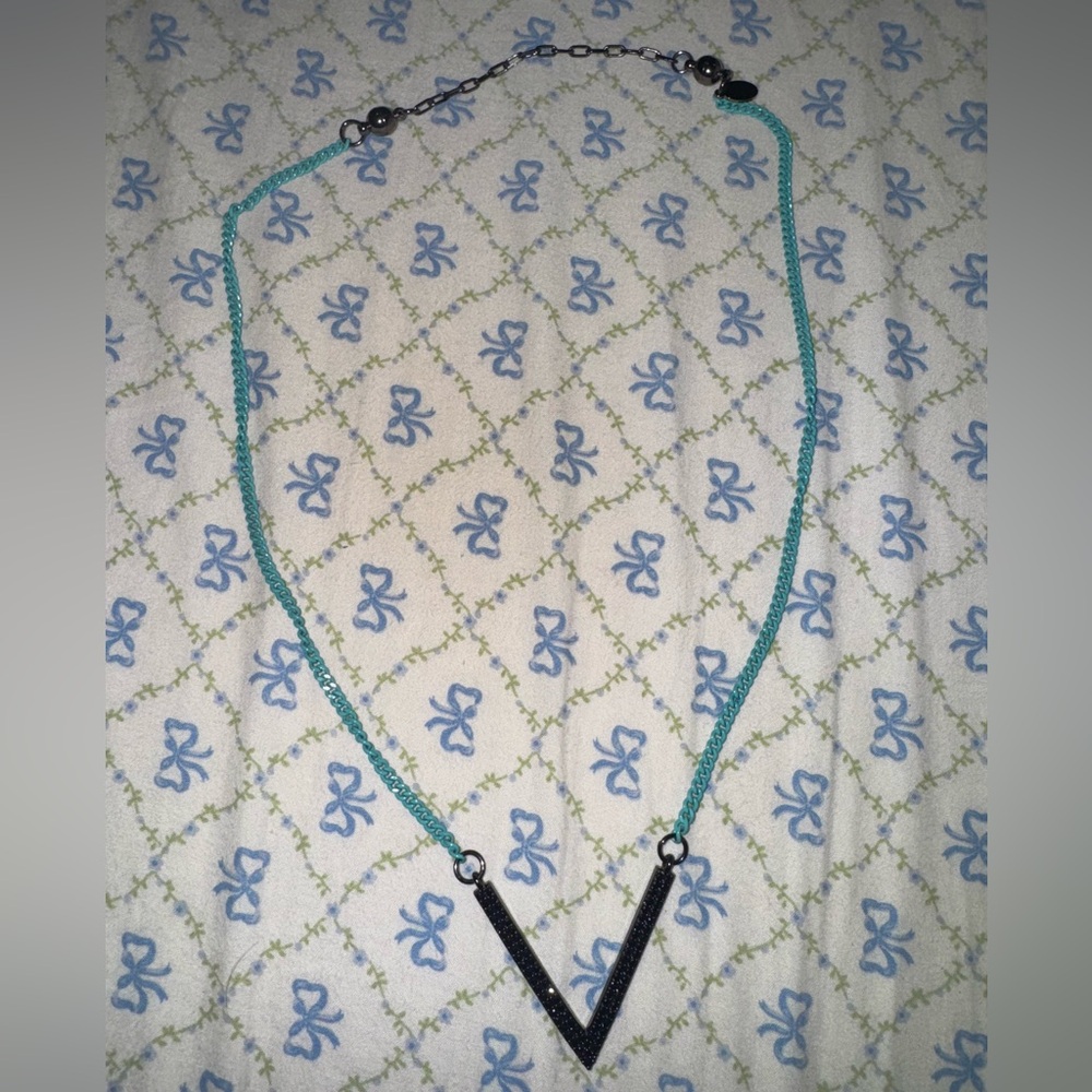 Bar By Alexa Rae Melania Clara Valentina Teal And Black Necklace 35$